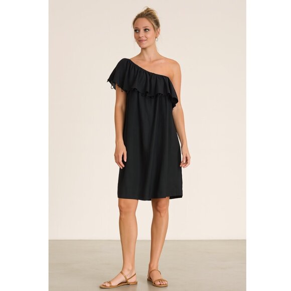 Apiece Apart Reina One Shoulder Dress 2 Black NWT - Picture 1 of 7